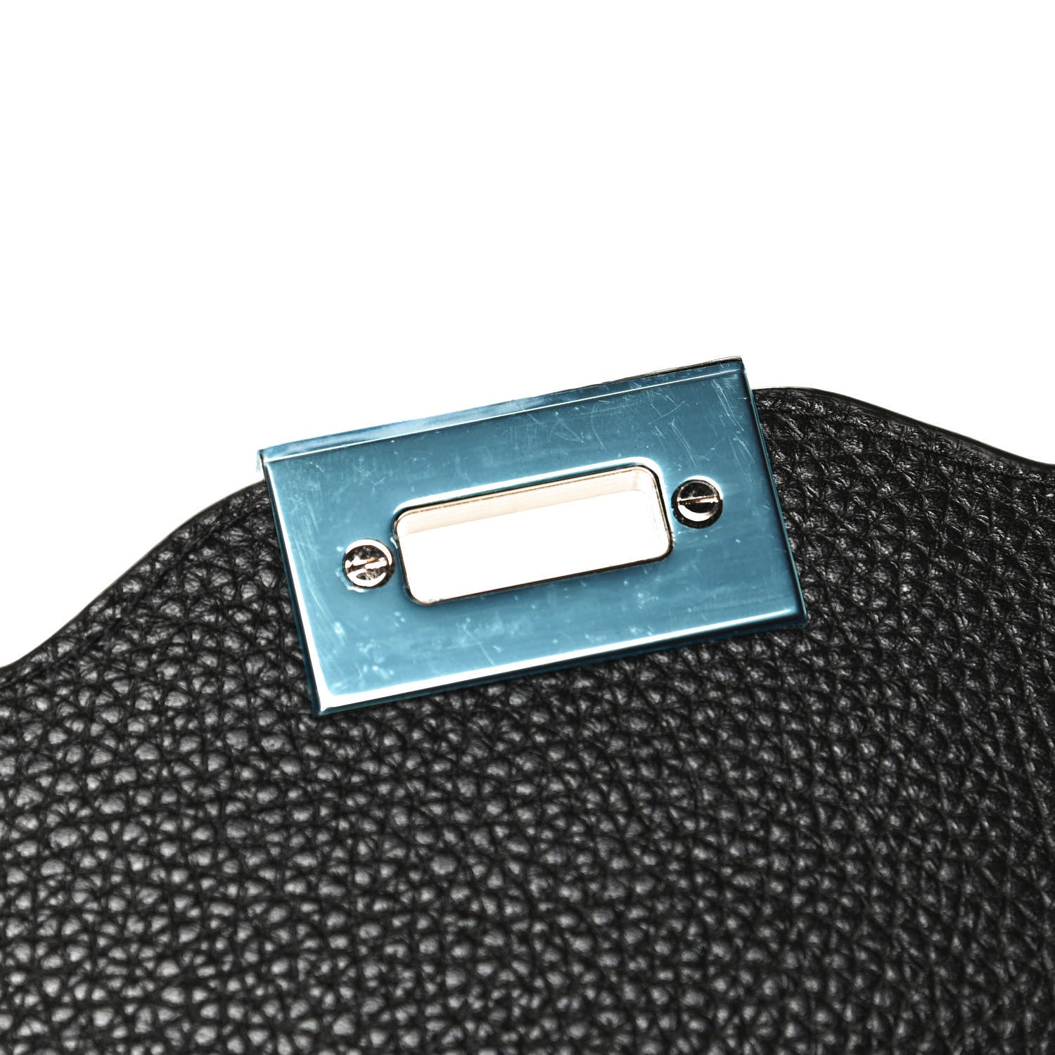 Valentino Garavani Pebbled Calfskin Rockstud Flip Lock Wallet On Chain Black 13 of 14