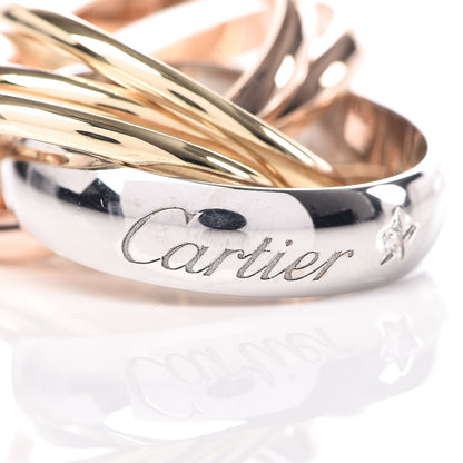 Cartier 18K Pink Yellow White Gold Diamond Trinity 6 Band Ring 47 4 4 of 6