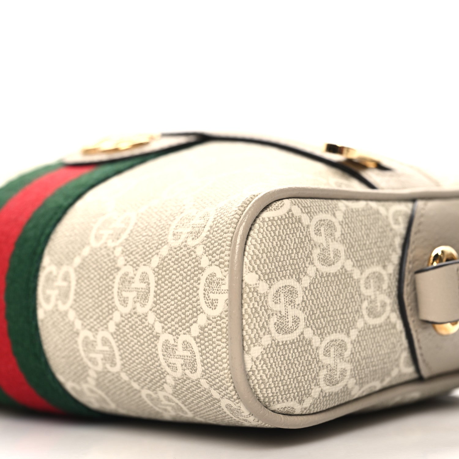 Gucci GG Supreme Monogram Textured Dollar Calfskin Mini Ophidia Shoulder Bag Beige Mystic White Oatmeal 10 of 10