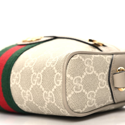 Gucci GG Supreme Monogram Textured Dollar Calfskin Mini Ophidia Shoulder Bag Beige Mystic White Oatmeal 10 of 10