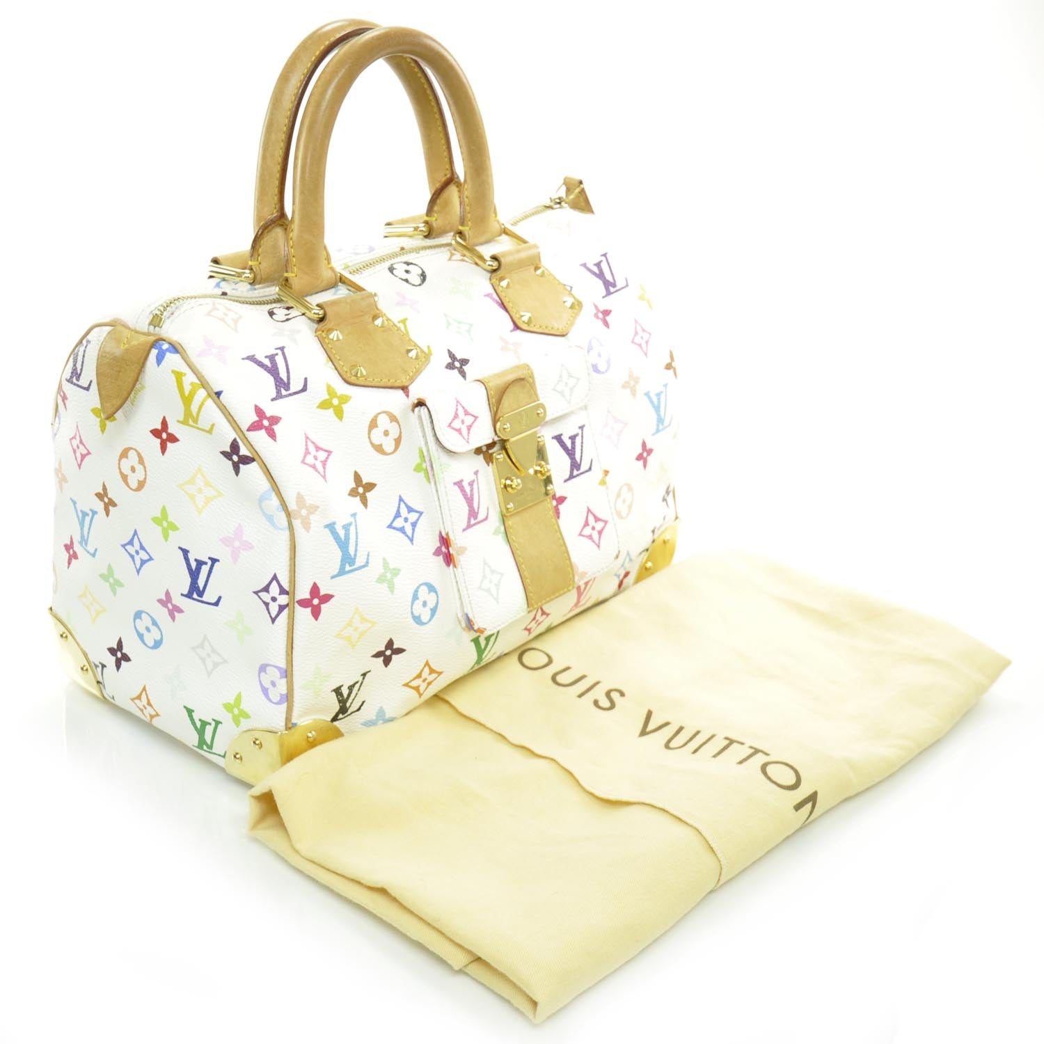 Louis Vuitton Monogram Multicolor Speedy 30 White 3 of 10