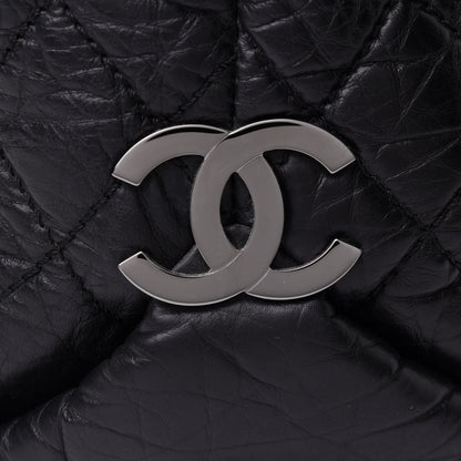 Chanel Distressed Lambskin Vintage Ligne Lady Braid Tote Black 7 of 9