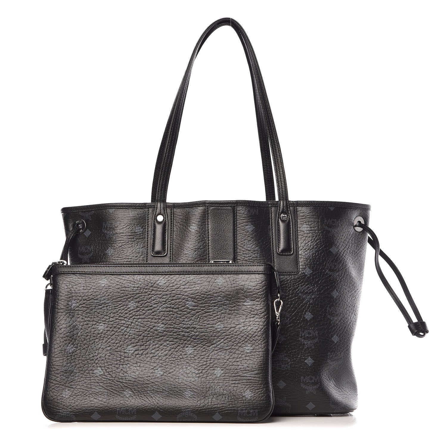 MCM Visetos Medium Liz Reversible Shopper Tote Black 4 of 21