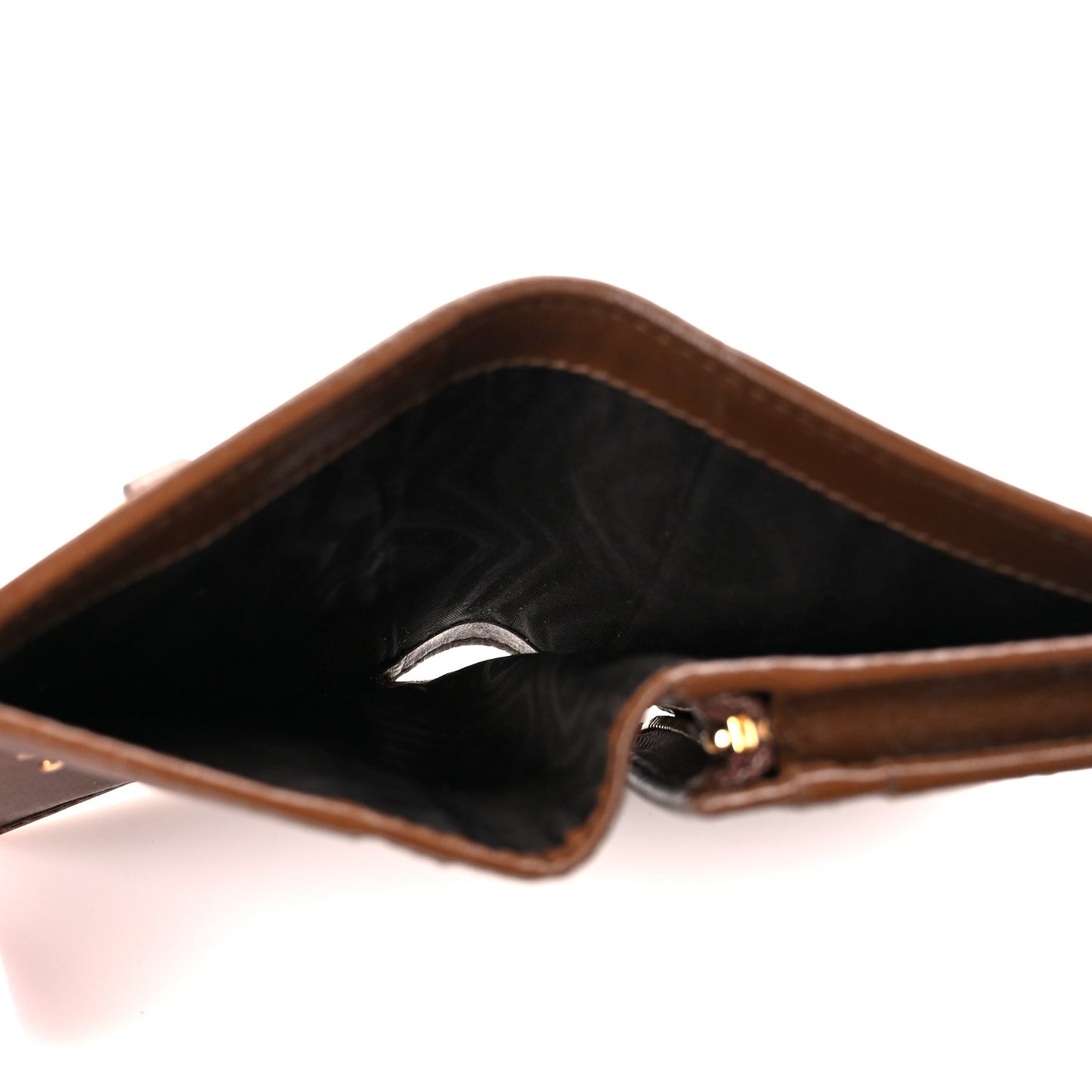 GG Supreme Monogram Horsebit 1955 Card Case Wallet Beige Ebony Brown Sugar