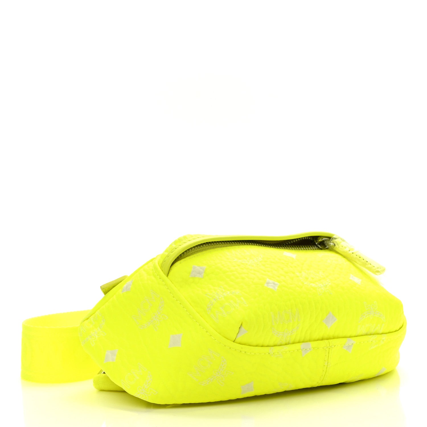 MCM Visetos Small Original Crossbody Bag Neon Yellow 5 of 10