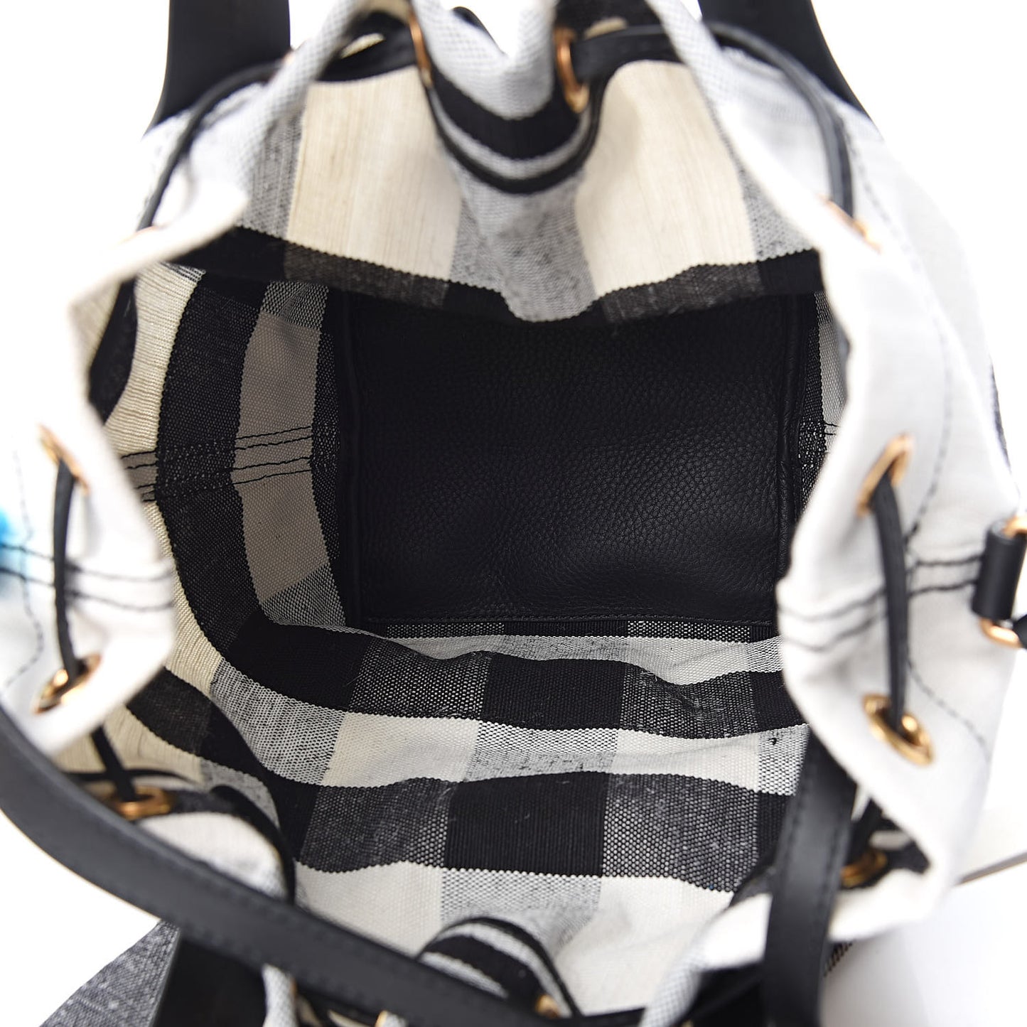 Grainy Calfskin House Check Canvas Small Heston Crossbody White Black