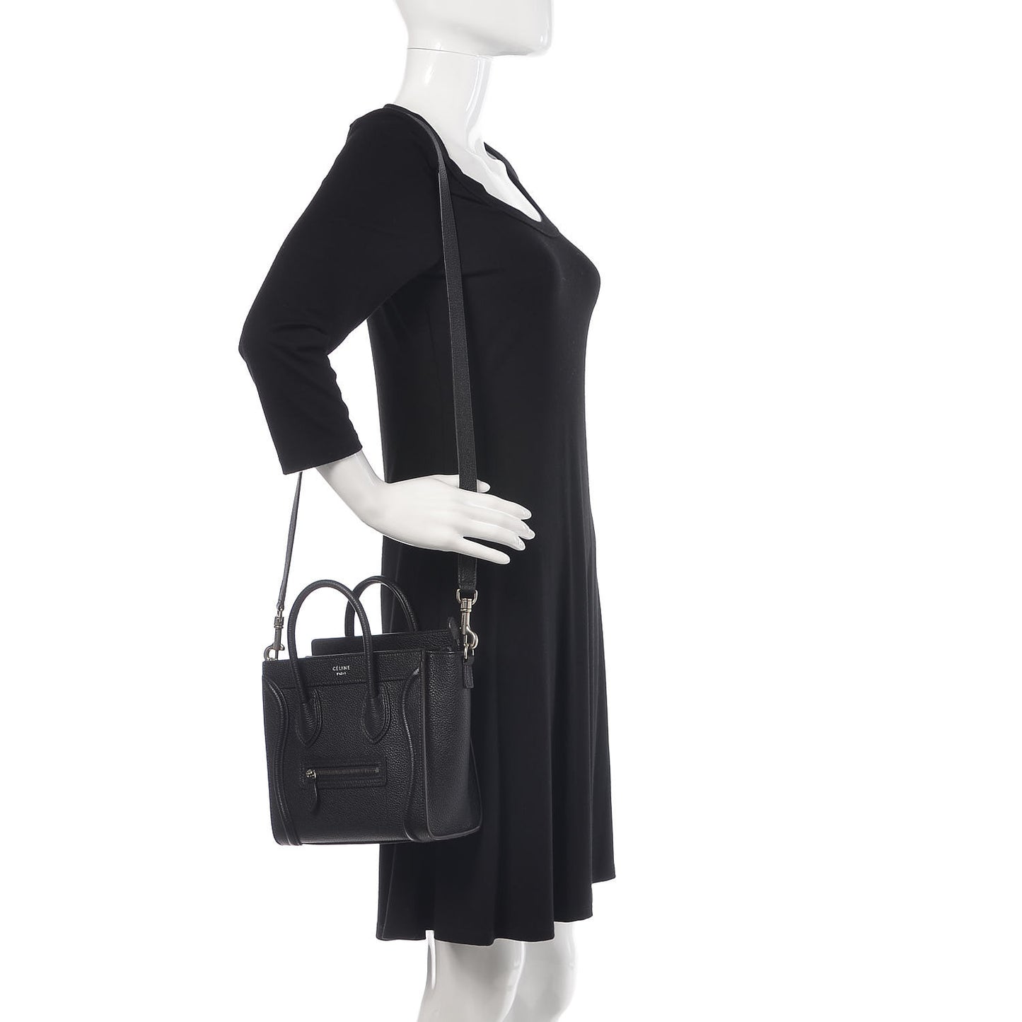 Drummed Calfskin Nano Luggage Black