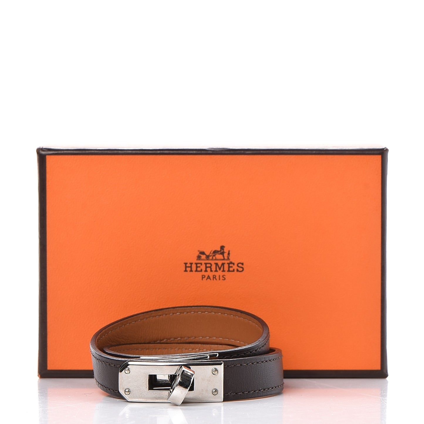 Swift Kelly Double Tour Bracelet M Chocolate