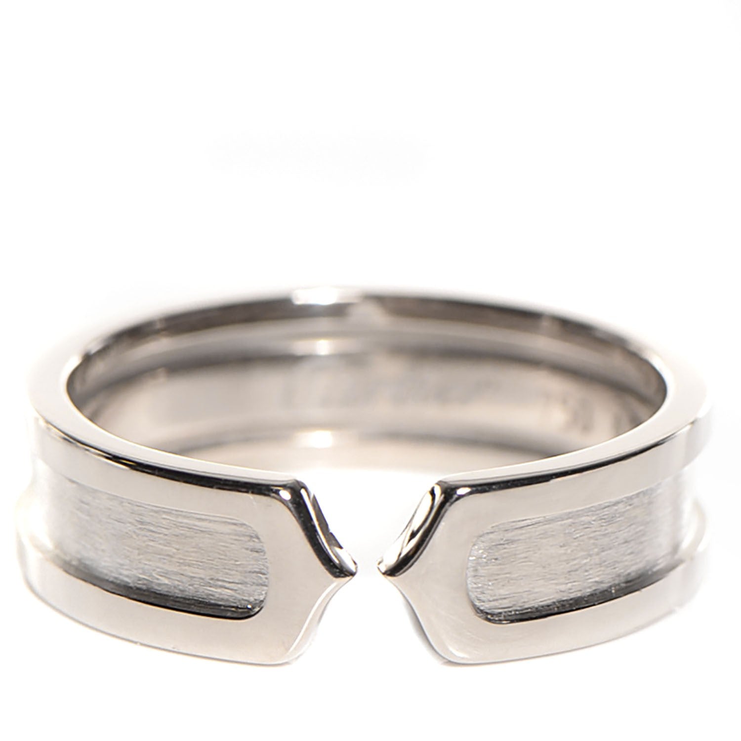 Cartier 18K White Gold 7mm C De Ring 62 10 1 of 6