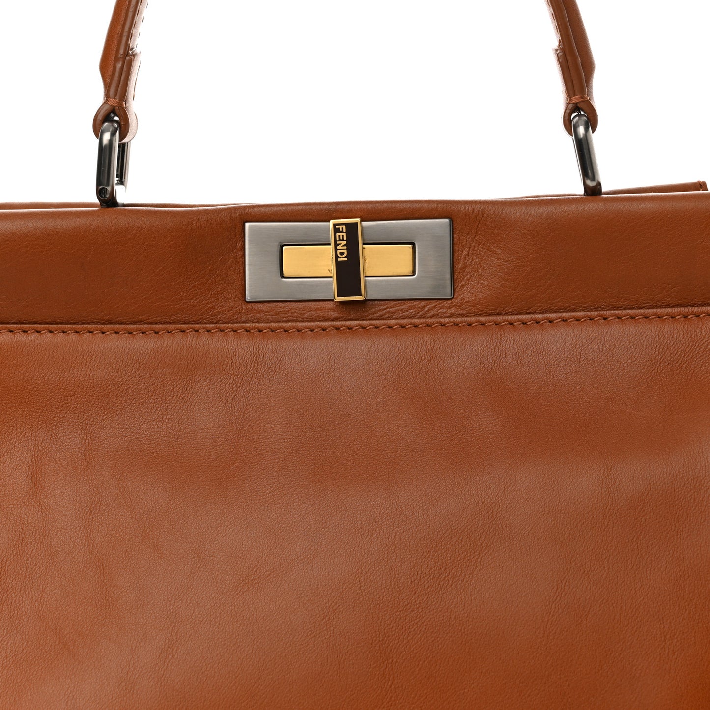 Vitello Suede Medium Peekaboo Iconic Satchel Cuoio Rame Moro