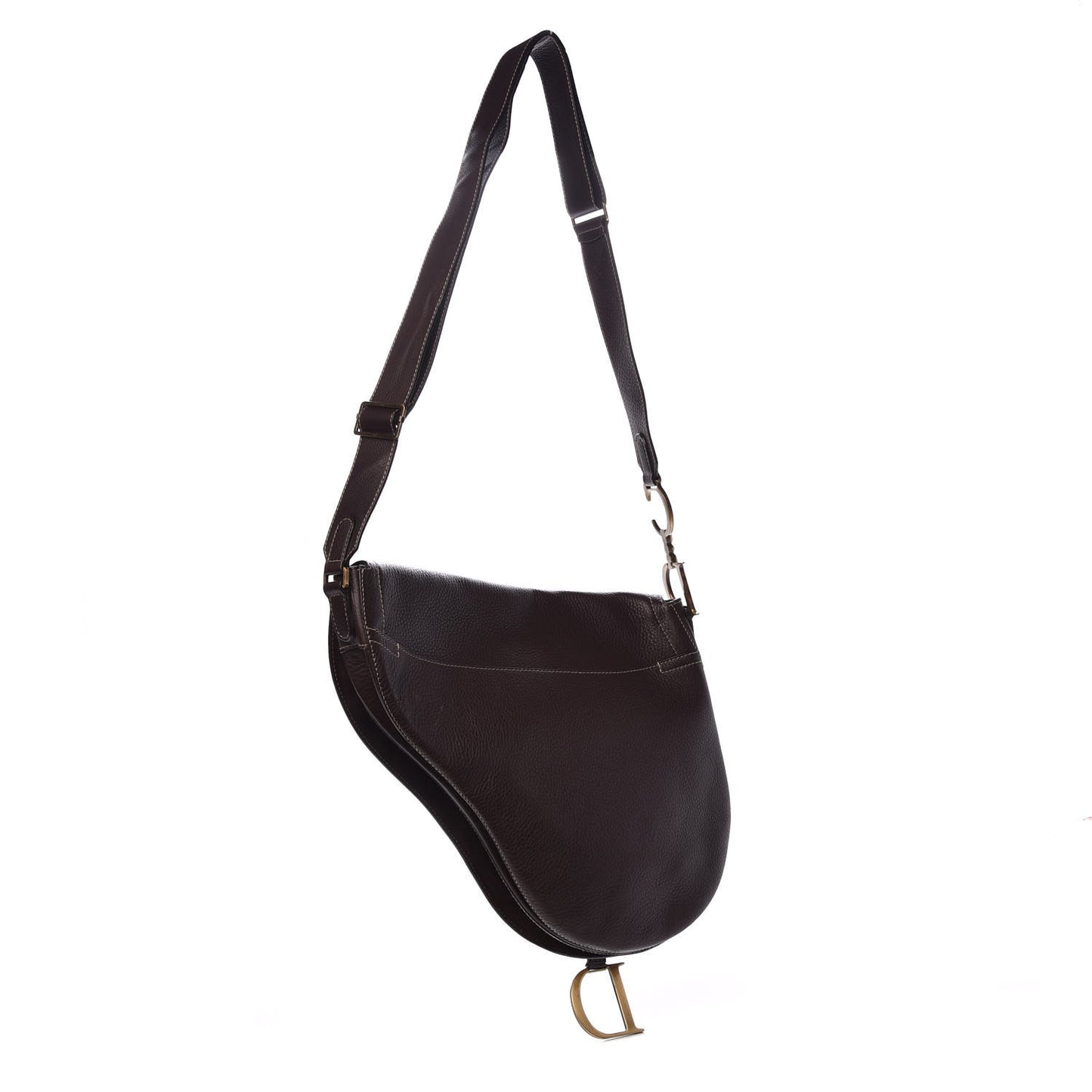 Calfskin Baudrier Saddle Bag Brown