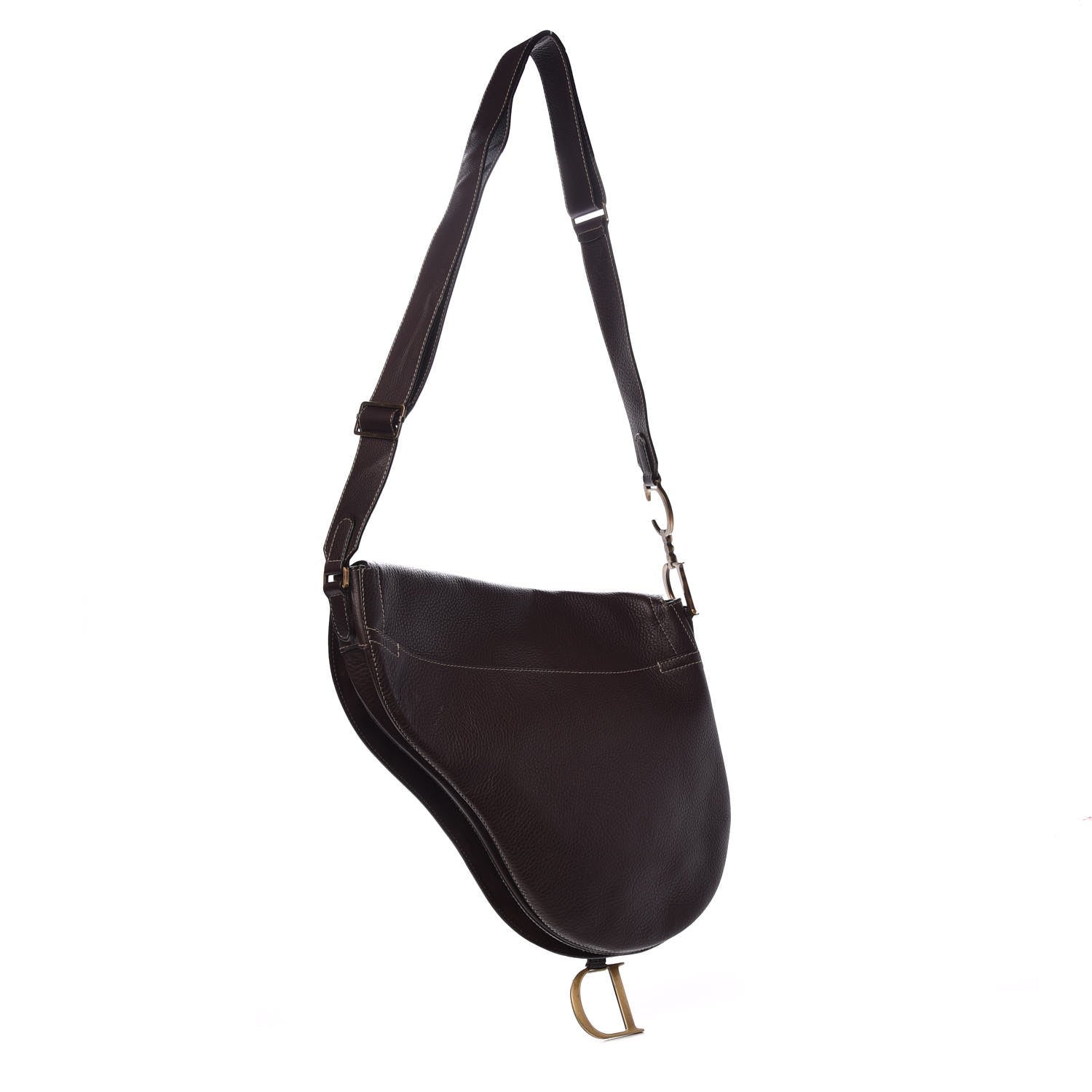 Christian Dior Calfskin Baudrier Saddle Bag Brown 3 of 7