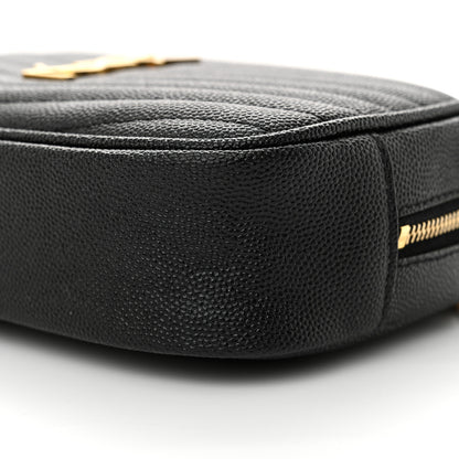 Saint Laurent Grain De Poudre Matelasse Monogram Mini Lou Camera Bag Black 10 of 11