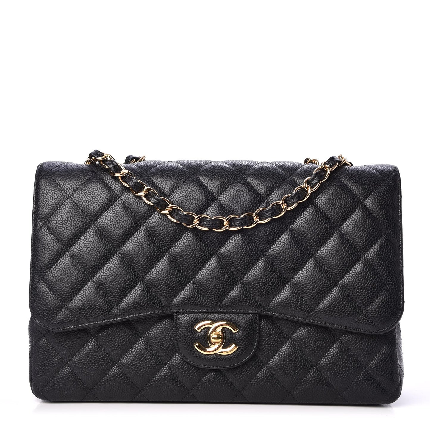 Caviar Quilted Jumbo Single Flap Black