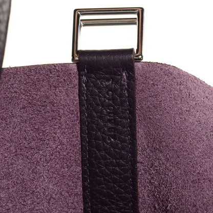Hermes Taurillon Clemence Picotin Lock GM Raisin 10 of 15