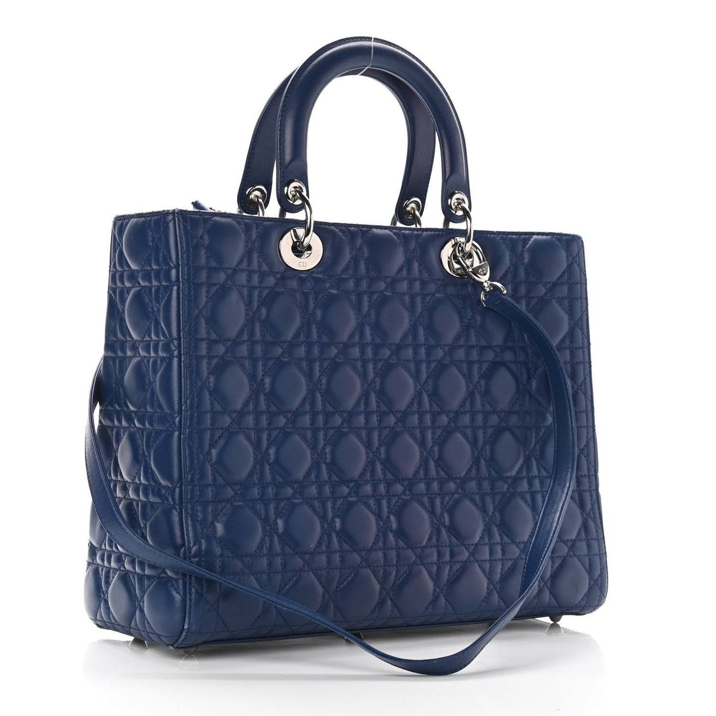 Lambskin Cannage Large Lady Dior Blue