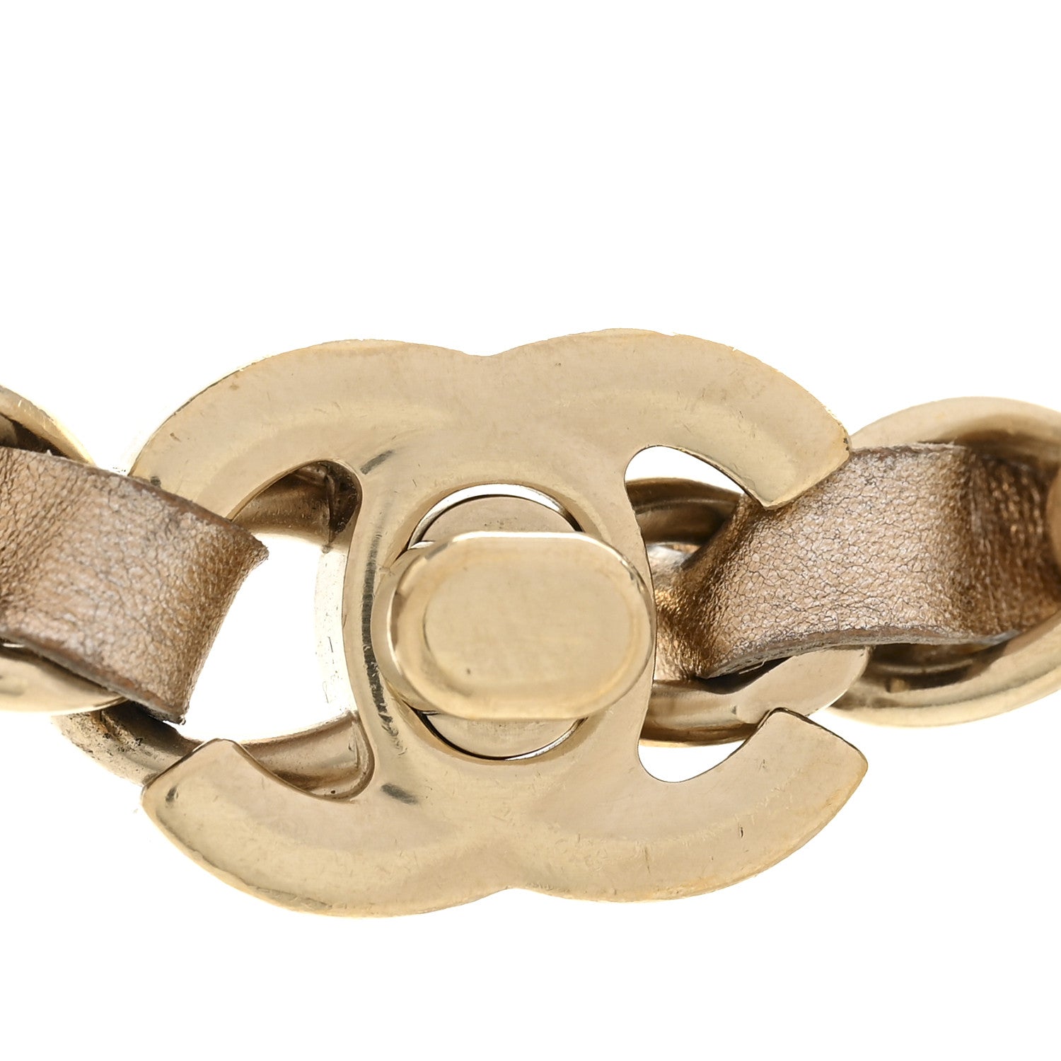 Chanel Metallic Lambskin CC Turnlock Necklace Gold 5 of 6