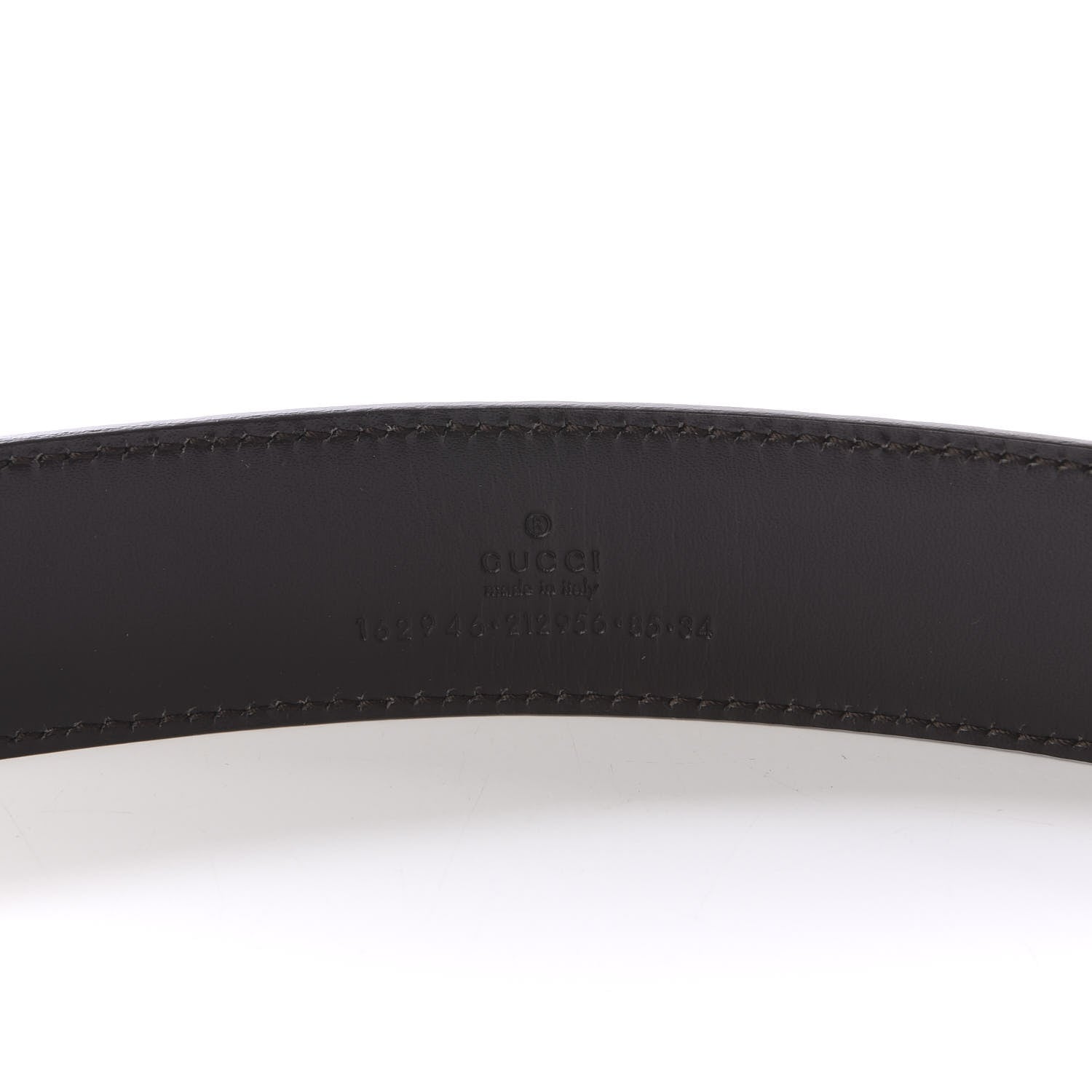 Gucci Guccissima Signature Belt 85 34 Dark Brown 5 of 5
