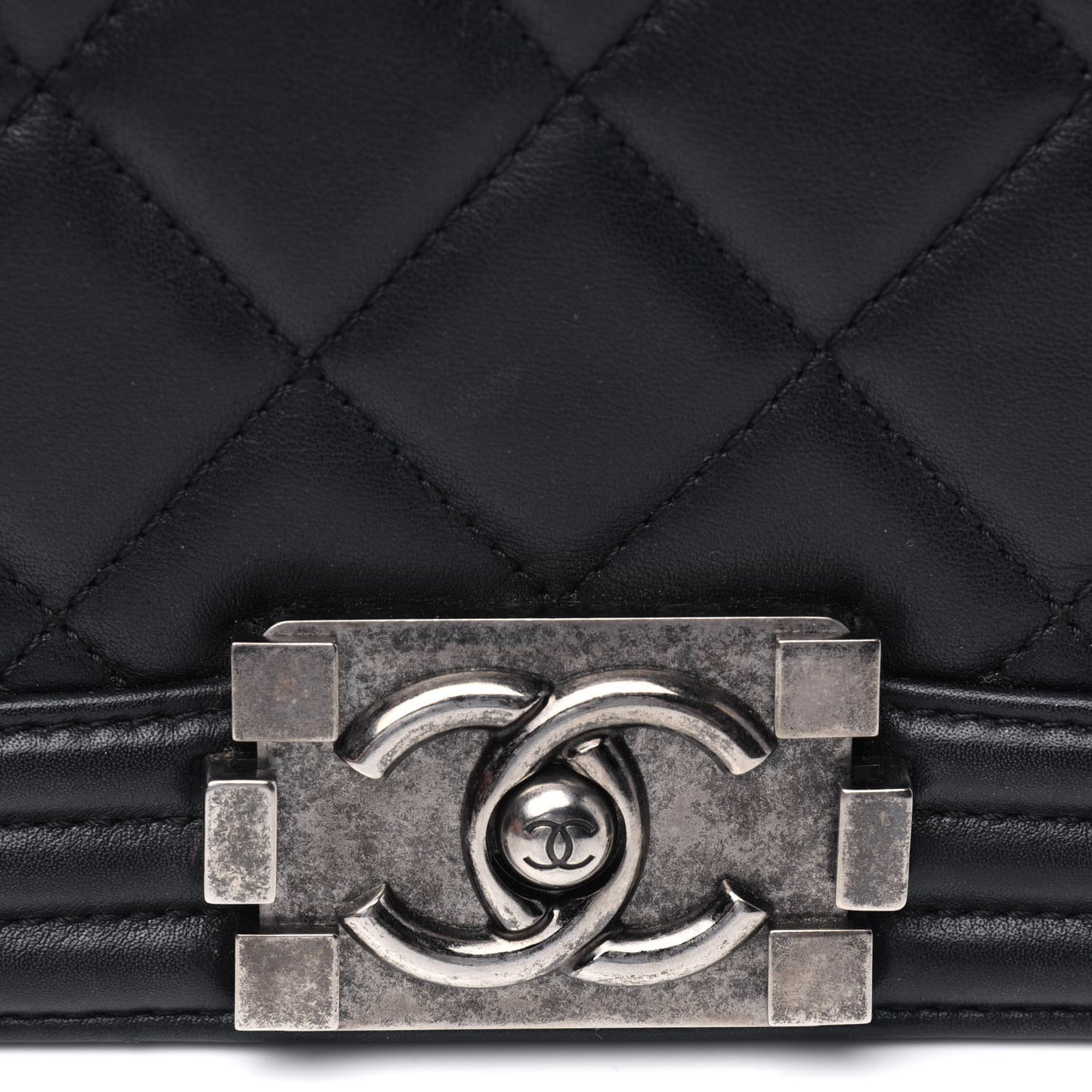 Calfskin Quilted Medium Boy Flap Black