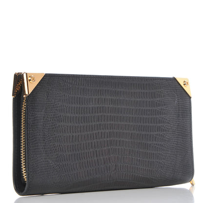 Alexander Wang Lizard Calfskin Embossed Prisma Biker Wallet Black 3 of 13