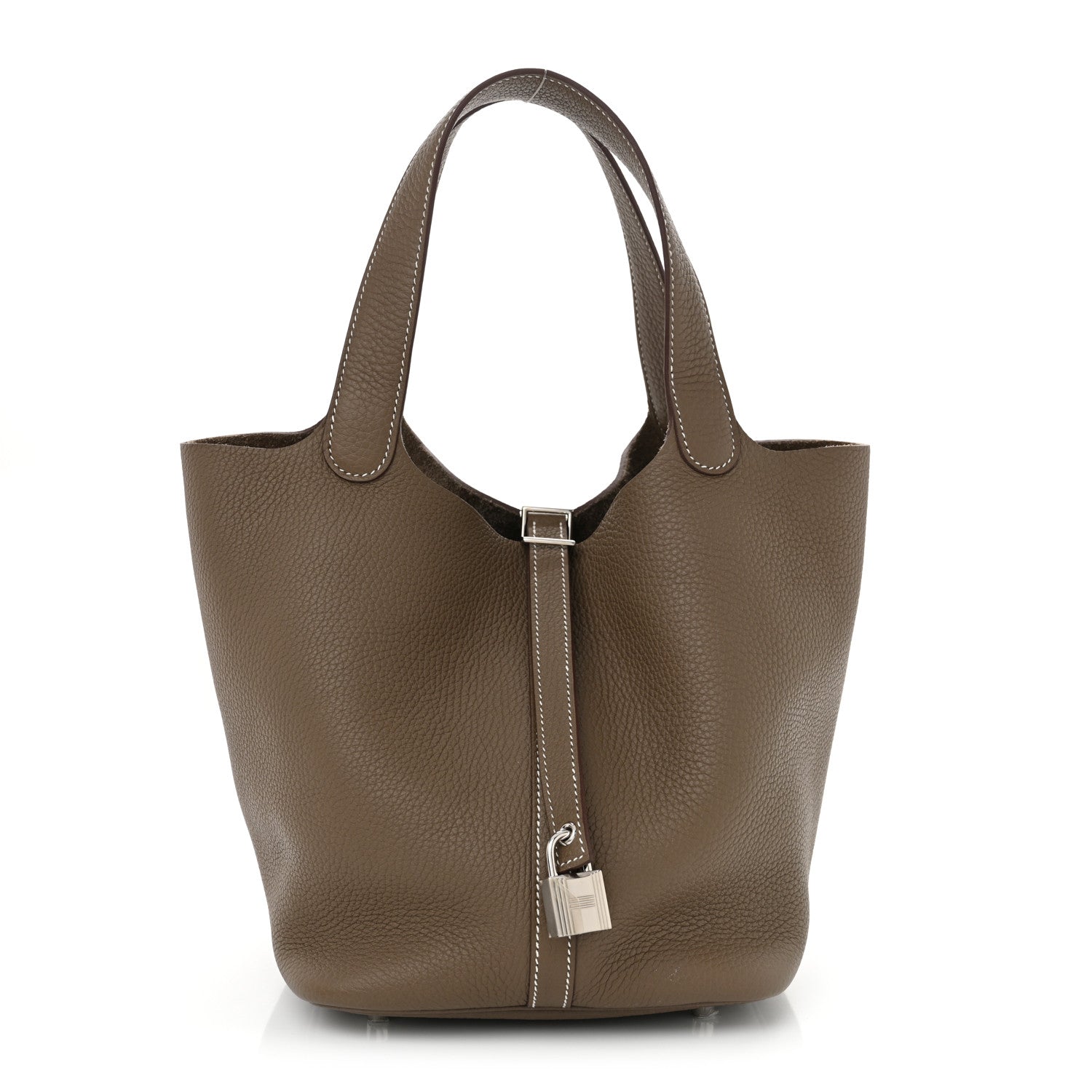 Hermes Taurillon Clemence Picotin Lock 22 MM Etoupe 1 of 11