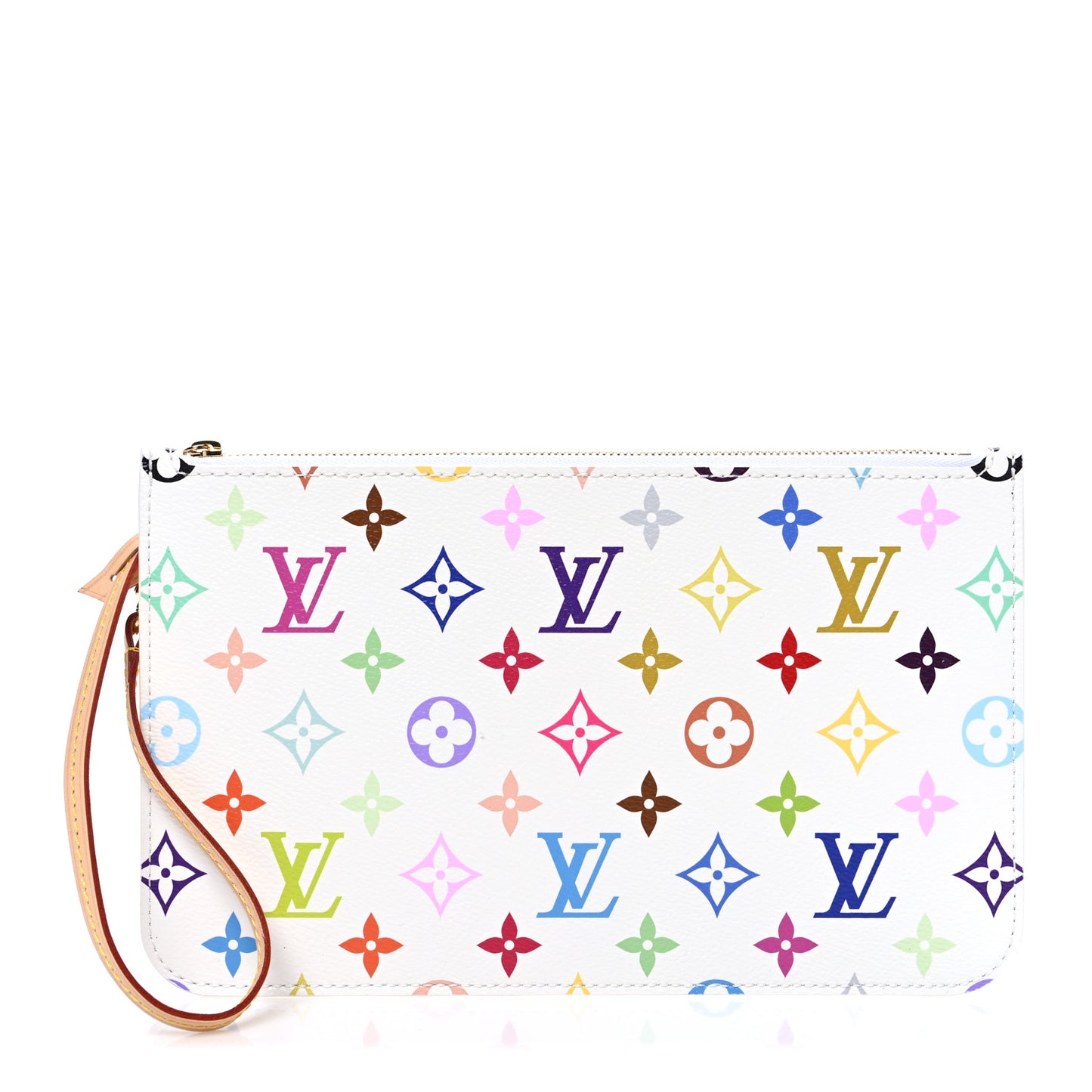 LV X TM Monogram Multicolor Neverfull MM Pochette White
