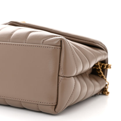 Saint Laurent Calfskin Y Quilted Monogram Small Loulou Chain Satchel Dark Beige 10 of 11