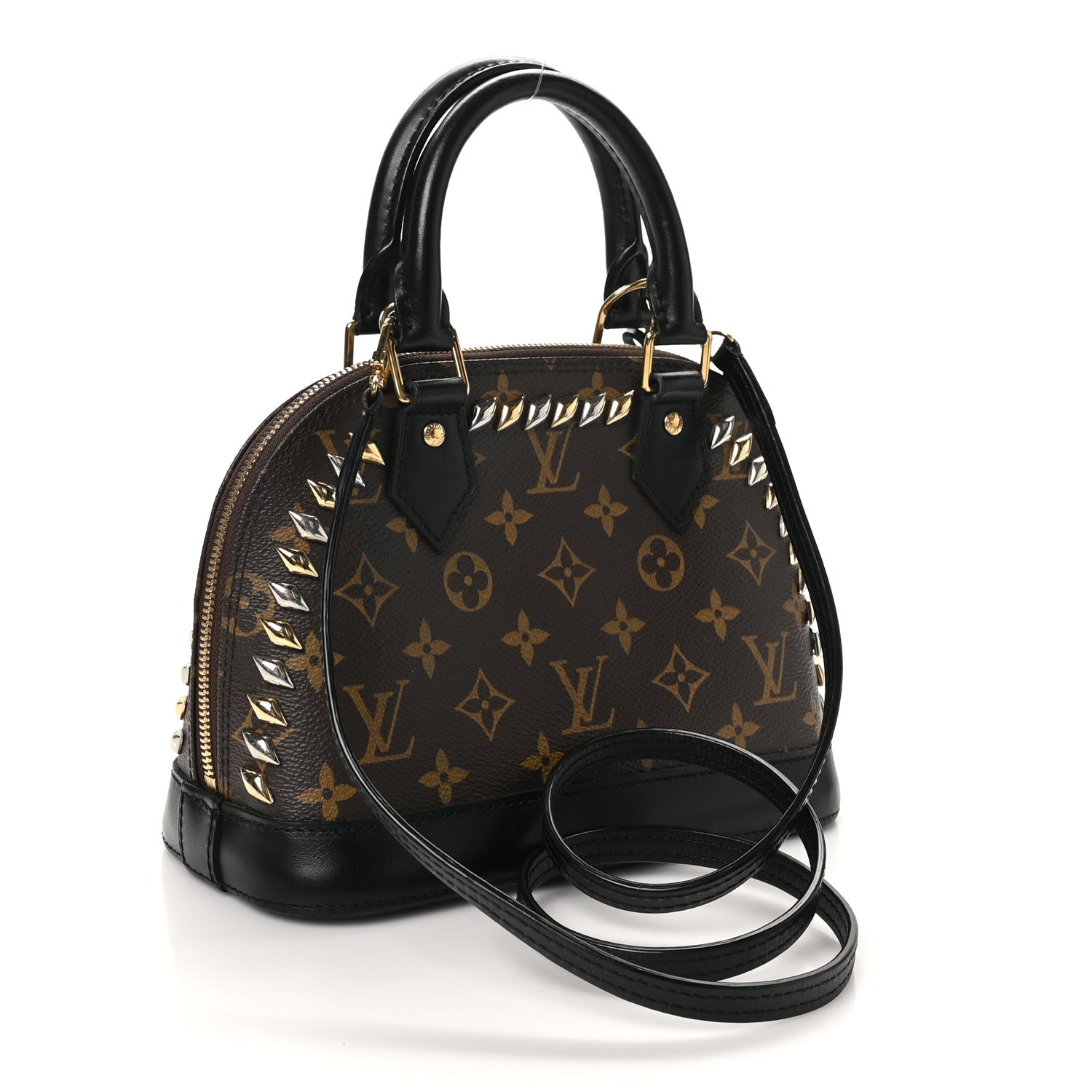 Louis Vuitton Monogram Macassar Studded Alma BB 3 of 9