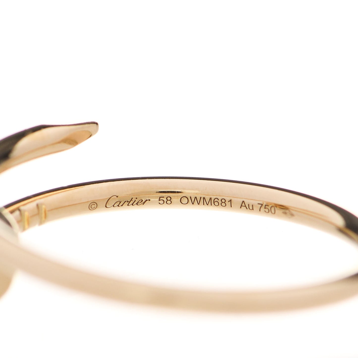 18K Yellow Gold Small Juste Un Clou Ring 58 8.25