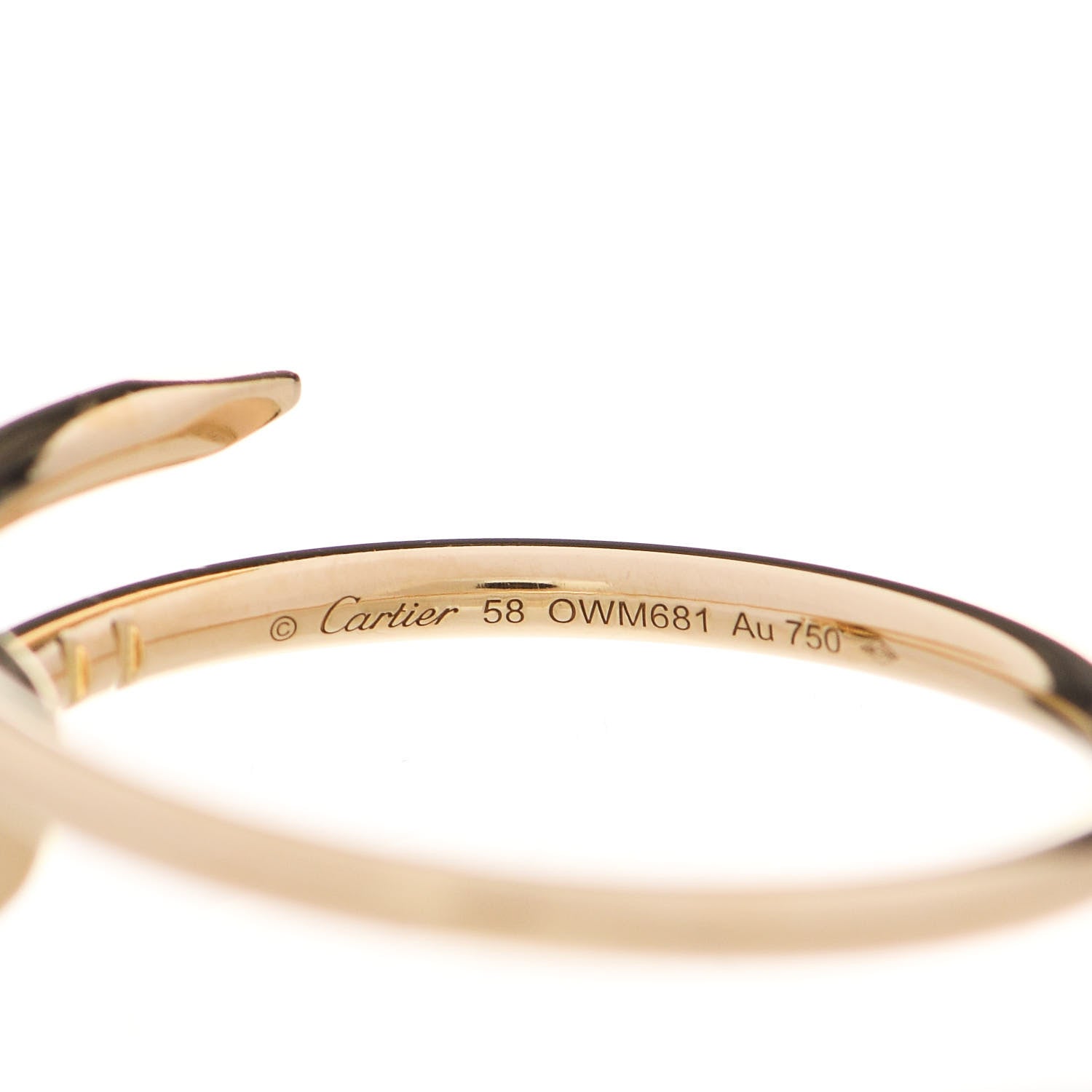Cartier 18K Yellow Gold Small Juste Un Clou Ring 58 8.25 4 of 5