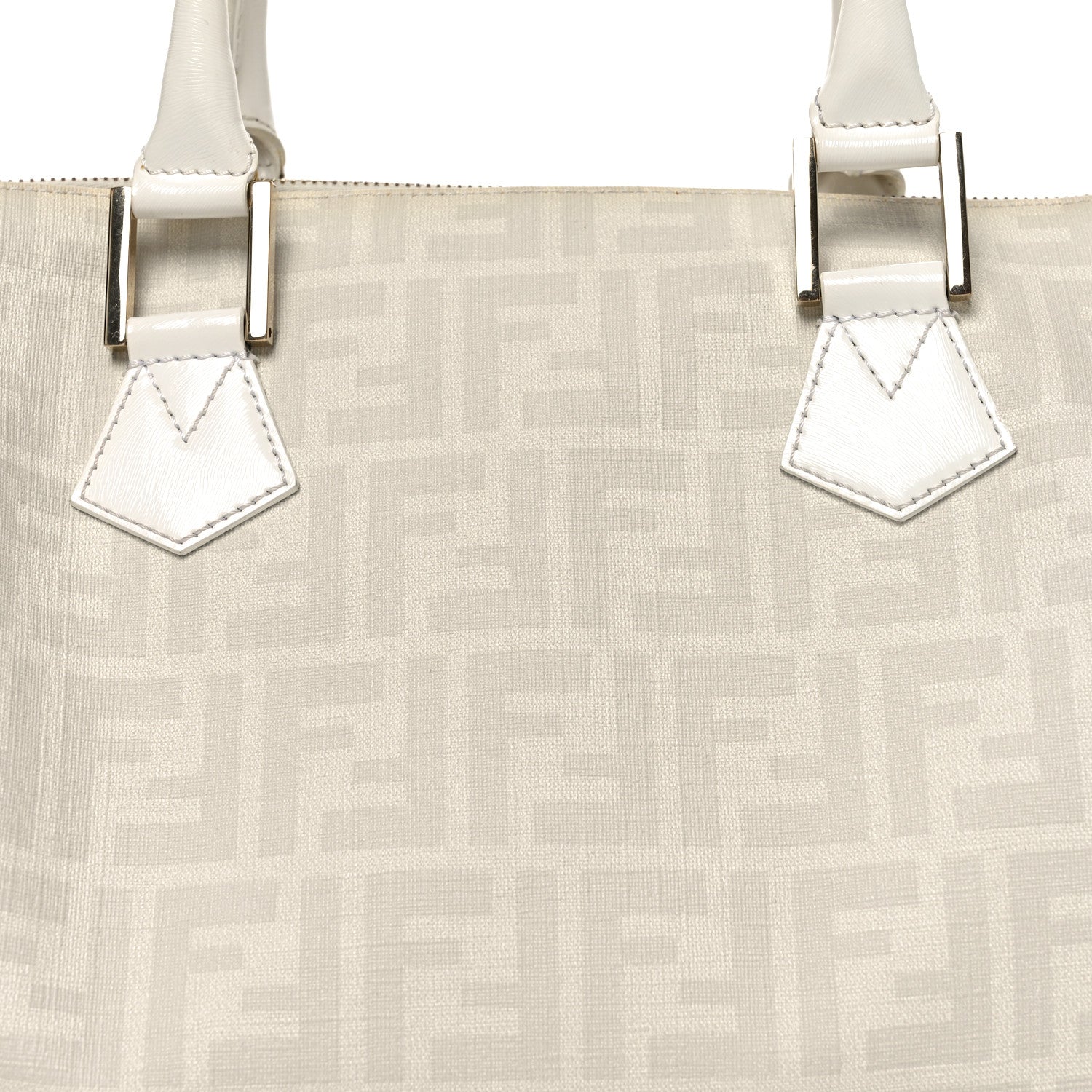 Fendi Zucca Spalmati  Lucido Medium Chef Boston White 8 of 10