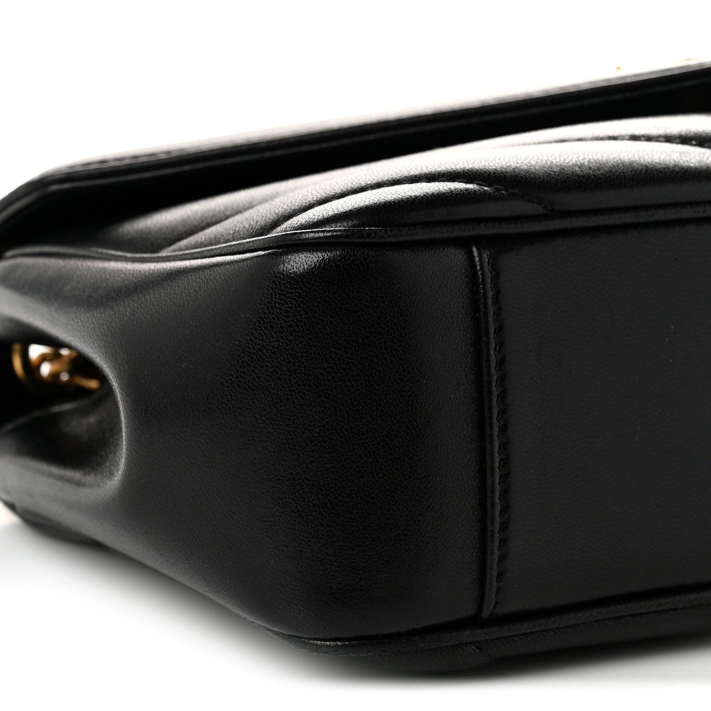 Lambskin Chevron Quilted Small Loulou Black