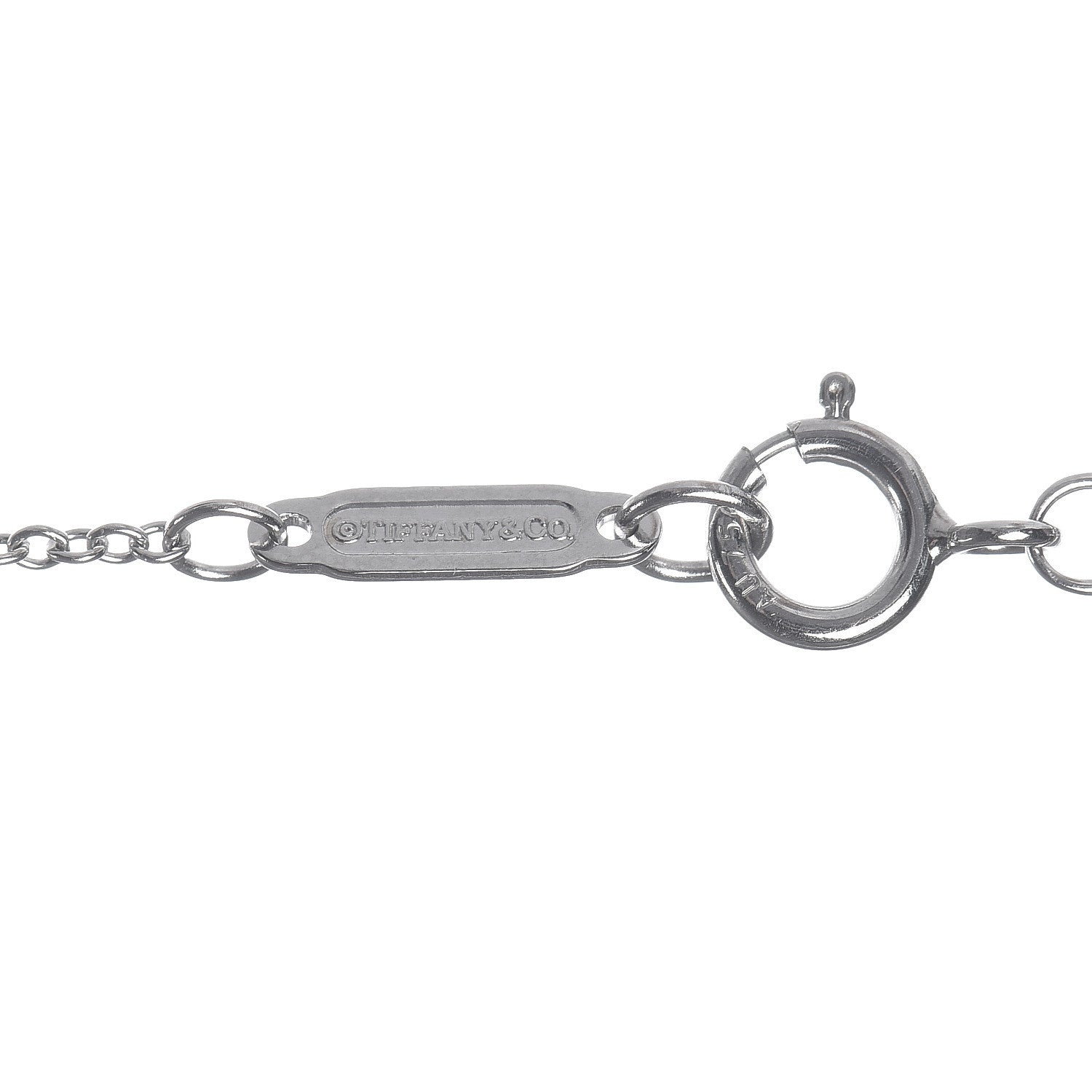 Tiffany 18K White Gold Diamond Fleur De Lis Key Pendant Necklace 5 of 7