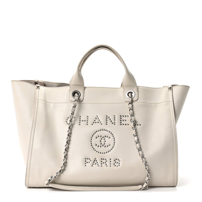 Chanel Caviar Medium Studded Deauville Tote Ivory 1 of 10