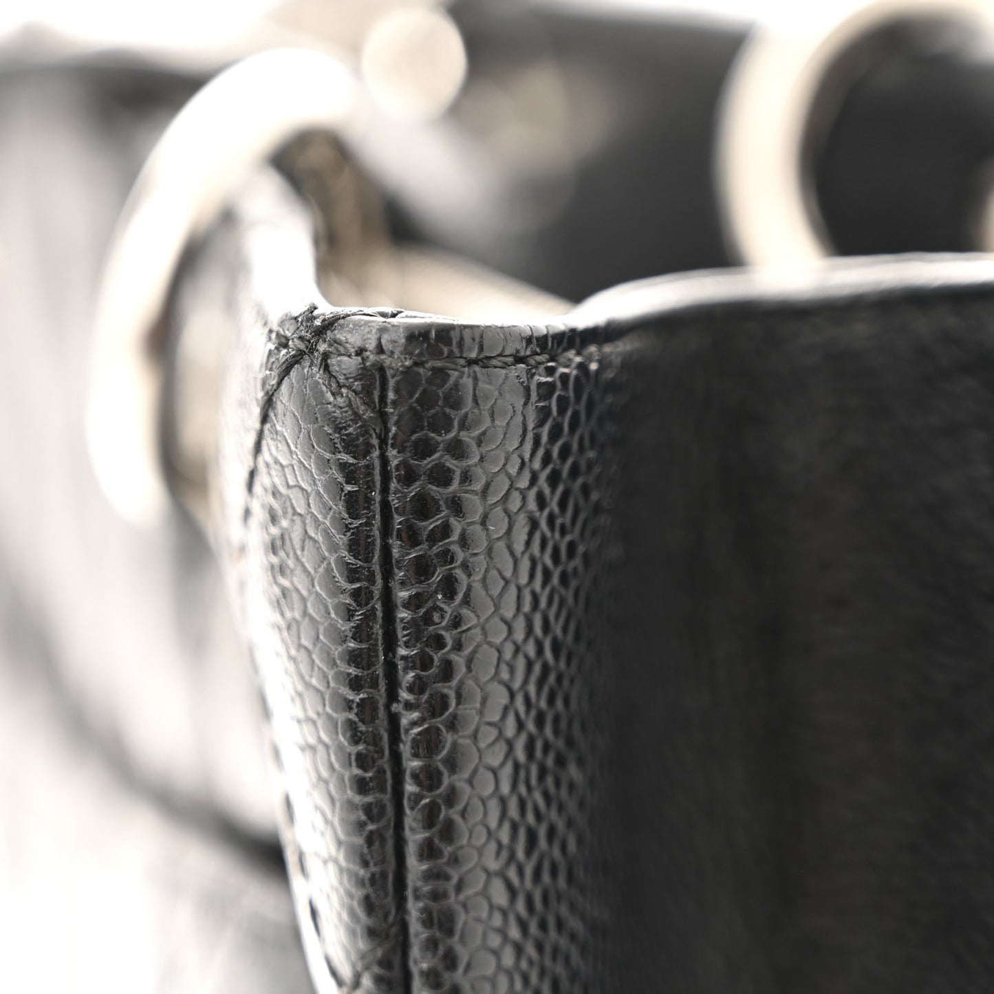 Caviar Quilted Grand Shopping Tote GST Black