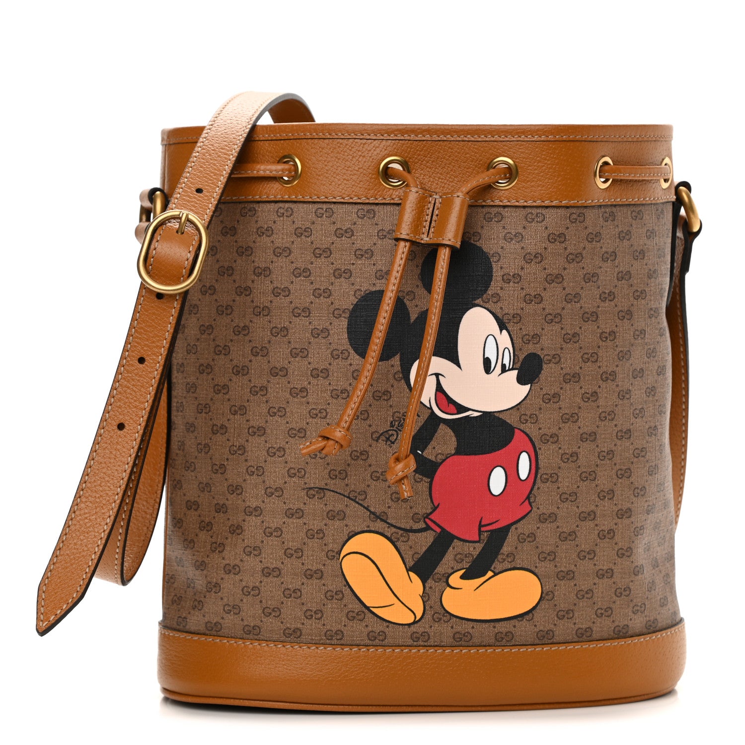 Gucci X DISNEY Mini Vintage GG Supreme Monogram Bucket Bag Beige Vintage Sun Oil 1 of 10