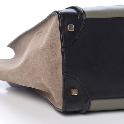 Celine Satin Calfskin Suede Mini Tri-Color Luggage Almond 10 of 13