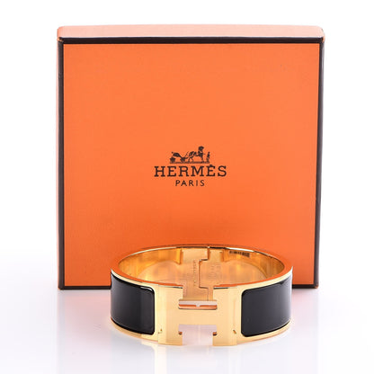Hermes Enamel Wide Clic Clac H Bracelet PM Black 6 of 6