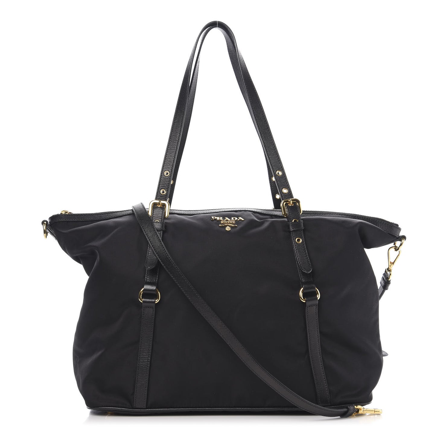 Tessuto Nylon Saffiano Tote Black
