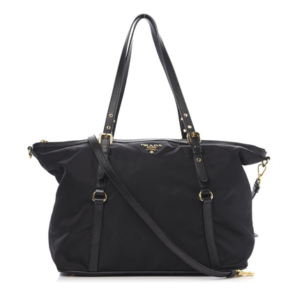 Prada Tessuto Nylon Saffiano Tote Black 1 of 8