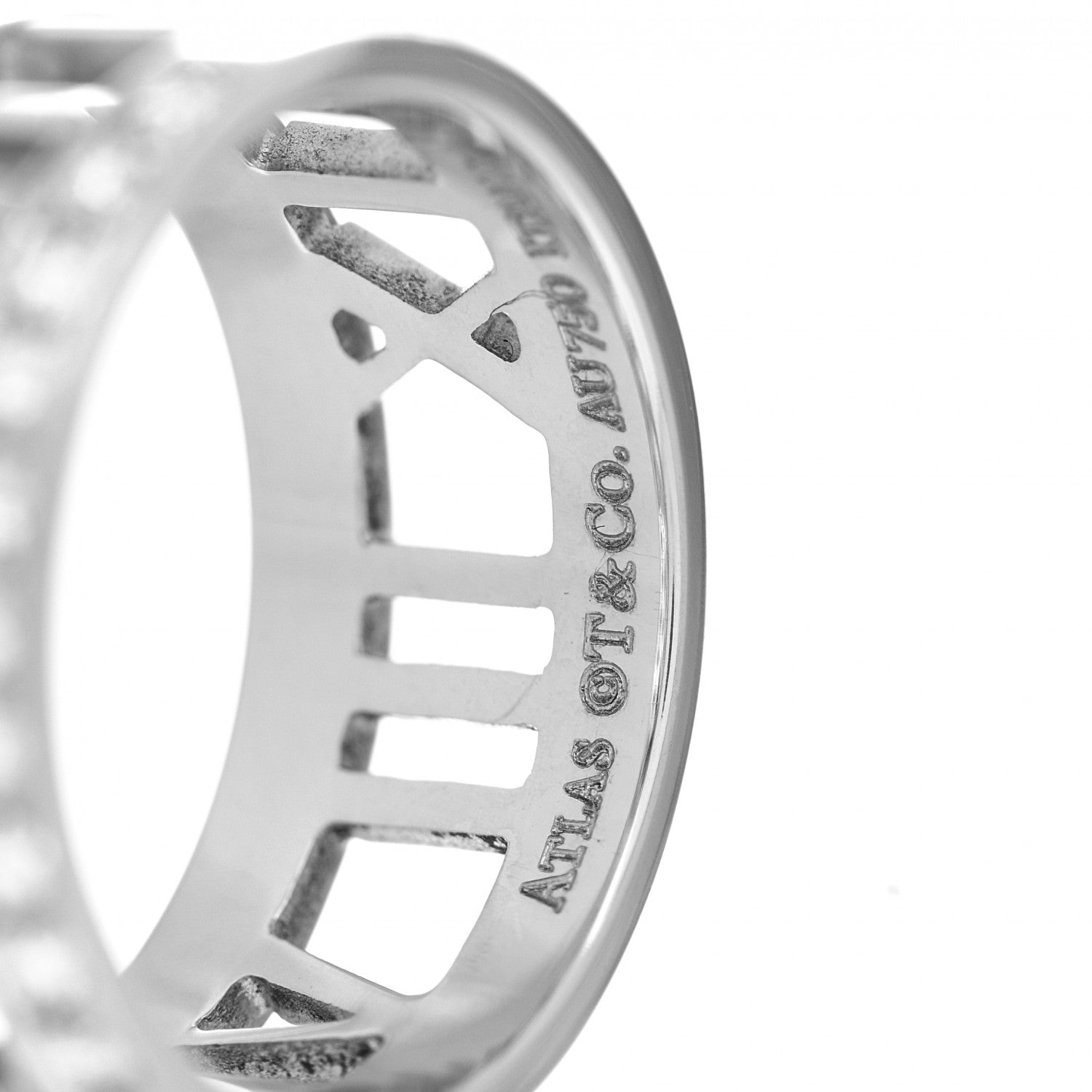 Tiffany 18K White Gold Diamond Wide Atlas Open Ring 50 5.5 4 of 4