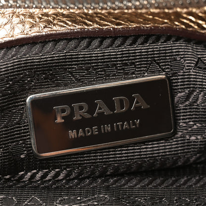 Prada Metallic Vitello Daino Shoulder Bag Platino 6 of 9