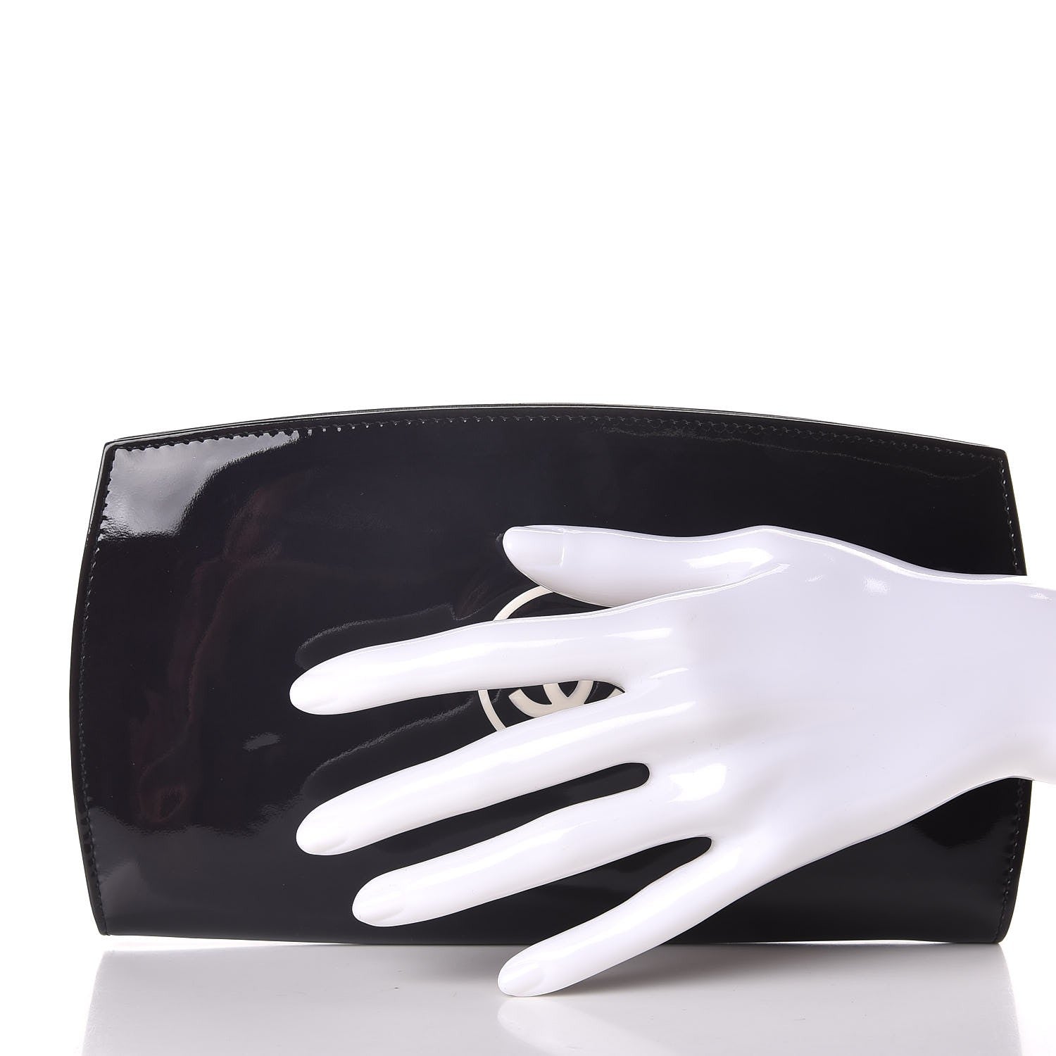 Chanel Patent Large CC Compact Zip Gusset Wallet Black 2 of 9
