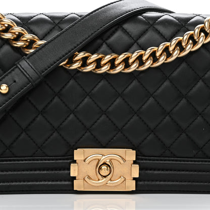 Chanel Lambskin Quilted Medium Boy Flap Black 7 of 13