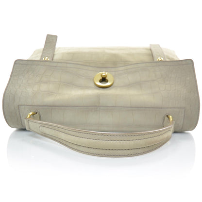 Saint Laurent Suede Crocodile Embossed Large Muse Two Beige 6 of 11