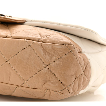 Chanel Lambskin Quilted Bi-Color Medium Single Flap White Beige 10 of 10
