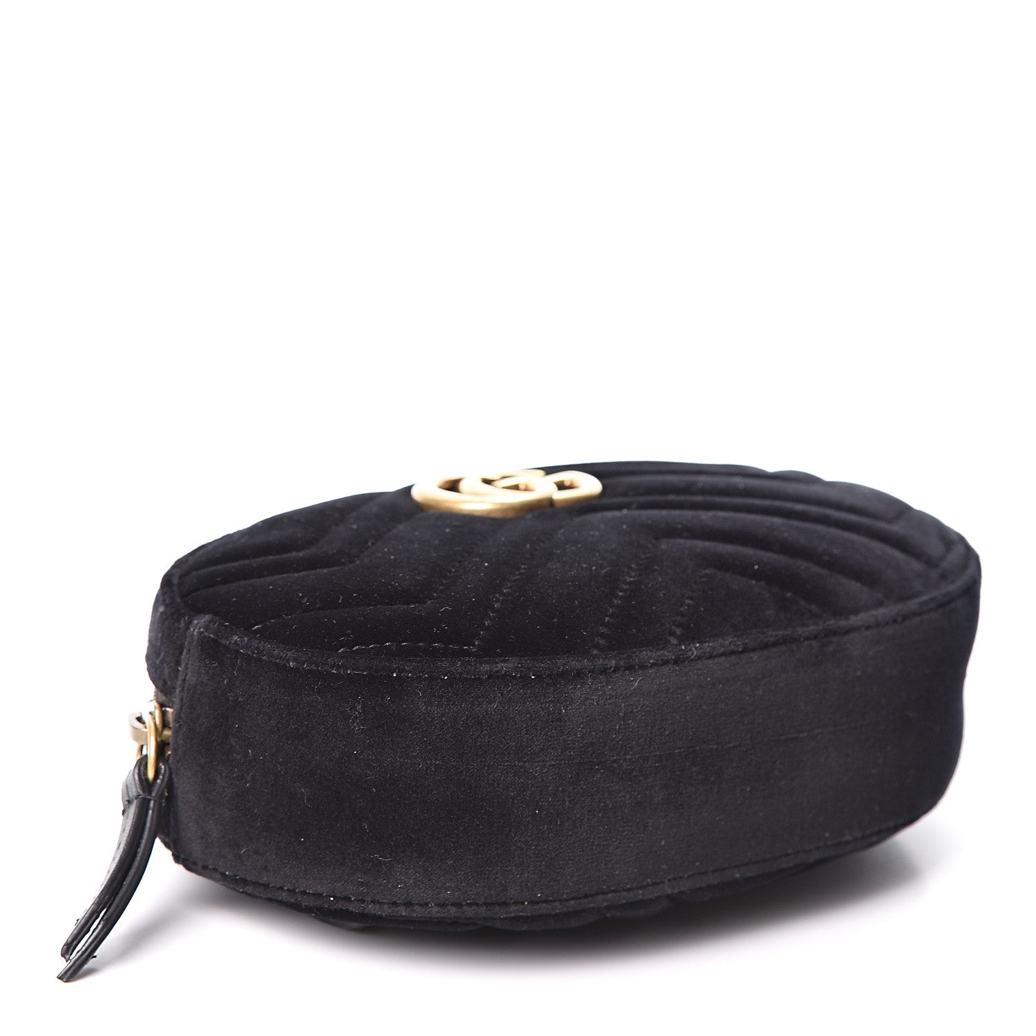 Gucci Velvet Matelasse GG Marmont Belt Bag 95 38 Black 3 of 10