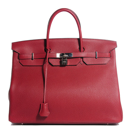 Hermes Taurillon Clemence Birkin 40 Rouge Garance 1 of 28