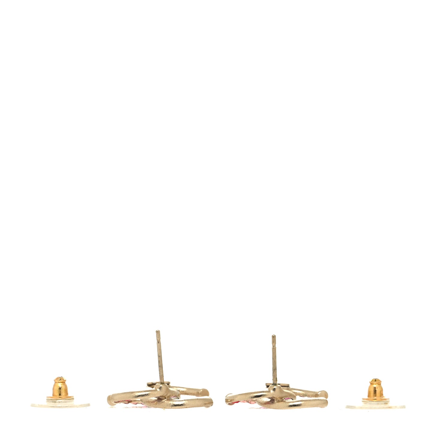 Crystal Baguette CC Earrings Gold Multicolor