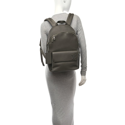 Louis Vuitton Grained Calfskin Aerogram Takeoff Backpack Grey 2 of 9